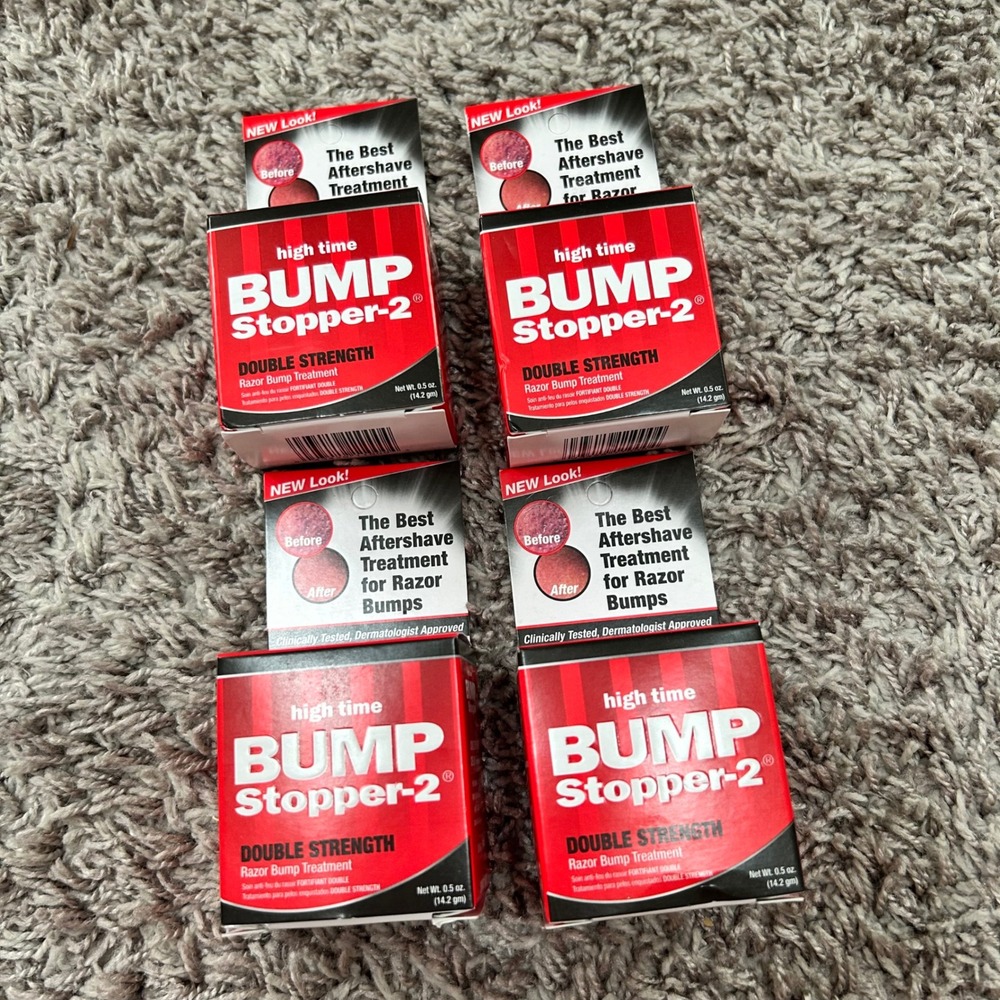 4 Pack High Time Bump Stopper-2 Double Strength Razor Bump Treatment 0.5oz‎ Each